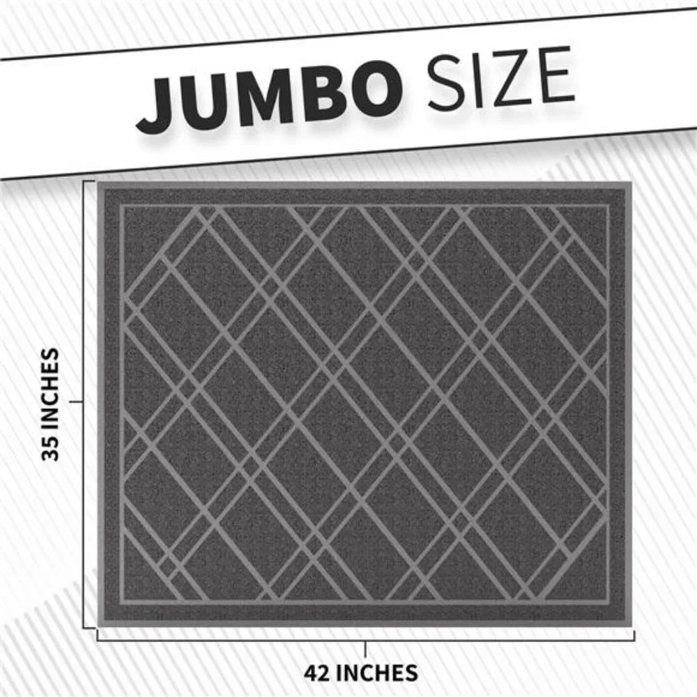 Grey, 42 x 35 - Anti Slip, Durable & Washable, Outdoor & Indoor Door Mat